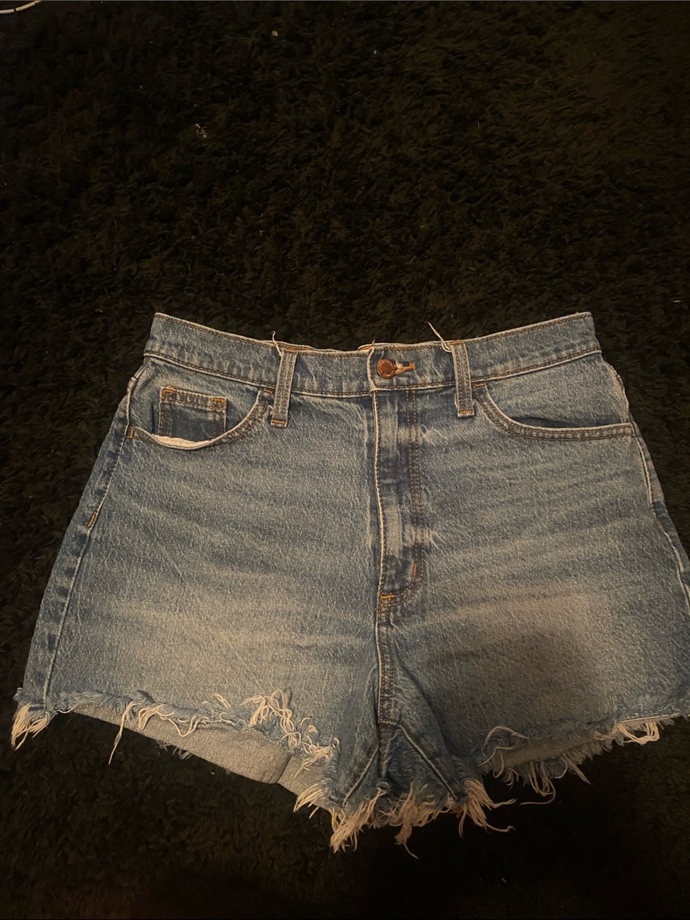 Universal Thread Light Blue Frayed Hem High-Rise Jean Shorts